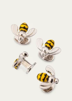 Jan LeslieMen's Sterling Silver Bee Tuxedo Stud Set