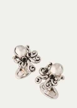 Jan LeslieMen's Sterling Silver Octopus Cufflinks