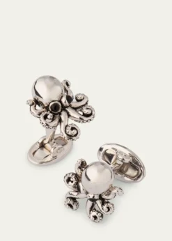 Jan LeslieMen's Sterling Silver Octopus Cufflinks