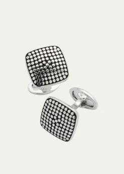 Jan LeslieMen's Sterling Silver Dotted Square Cufflinks
