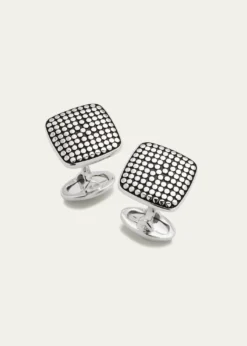 Jan LeslieMen's Sterling Silver Dotted Square Cufflinks