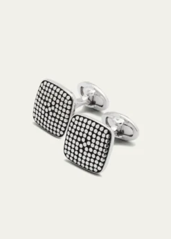 Jan LeslieMen's Sterling Silver Dotted Square Cufflinks