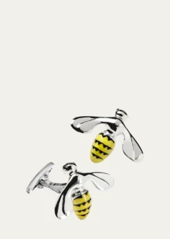 Jan LeslieMen's Triumphant Bee Enamel & Sterling Silver Cufflinks