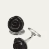 Jan LeslieOnyx Carved Rose Cuff Links