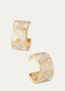 Jan LesliePetal Gemstone Huggie Earrings