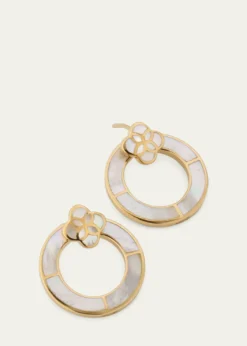 Jan LesliePetal Mother-of-Pearl Post Hoop Earrings