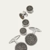 Jan LeslieRound Marcasite Cuff Link and Stud Set