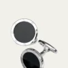 Jan LeslieRound Onyx Cuff Links