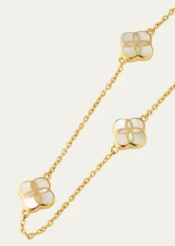 Jan LeslieTriple Petal Gemstone Station Necklace