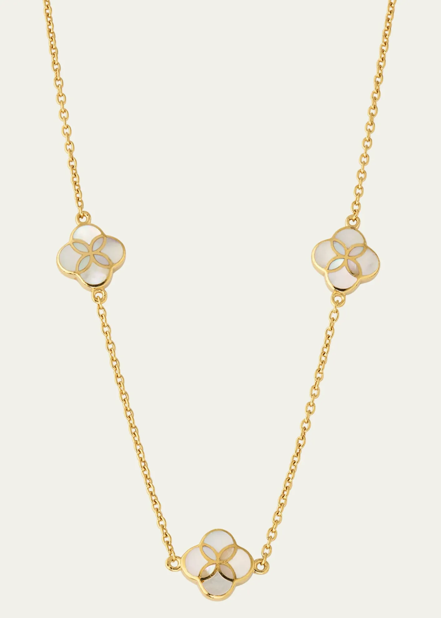 Jan LeslieTriple Petal Gemstone Station Necklace