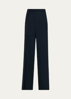 Jason Wu CollectionAsymmetric Pleat Straight-Leg Cady Trousers