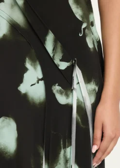 Jason Wu CollectionBlurred Floral Asymmetric Paneled Midi Dress