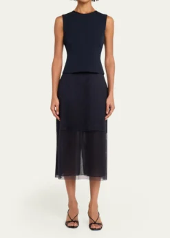 Jason Wu CollectionCady Layered Sleeveless Midi Cocktail Dress
