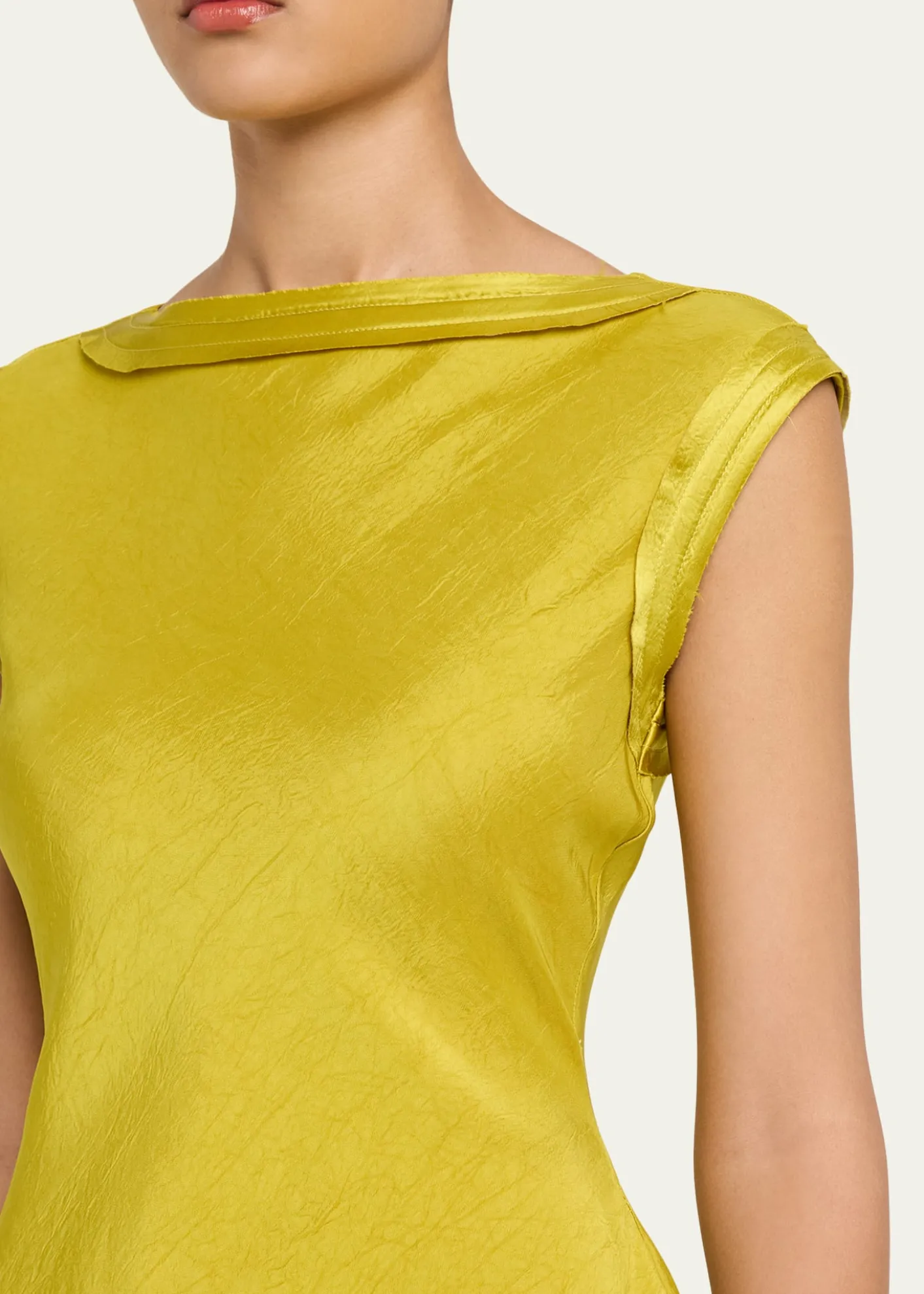 Jason Wu CollectionHigh-Neck Washed Twill Asymmetric Dress