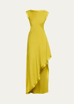 Jason Wu CollectionHigh-Neck Washed Twill Asymmetric Dress