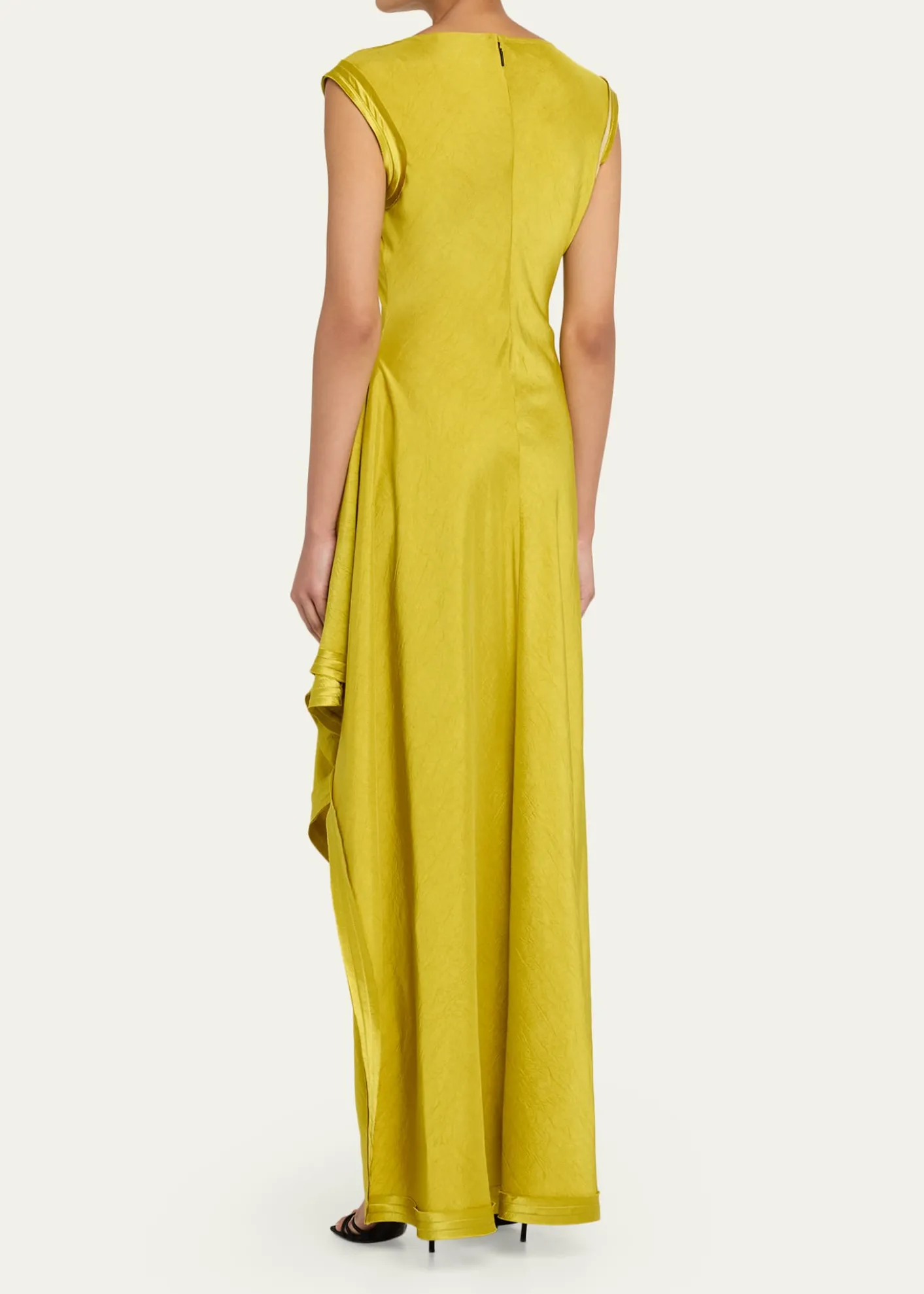 Jason Wu CollectionHigh-Neck Washed Twill Asymmetric Dress
