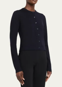 Jason Wu CollectionMerino Wool Crewneck Cardigan With Satin Panel