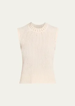 Jason Wu CollectionOpenwork Cable Knit Sleeveless Sweater
