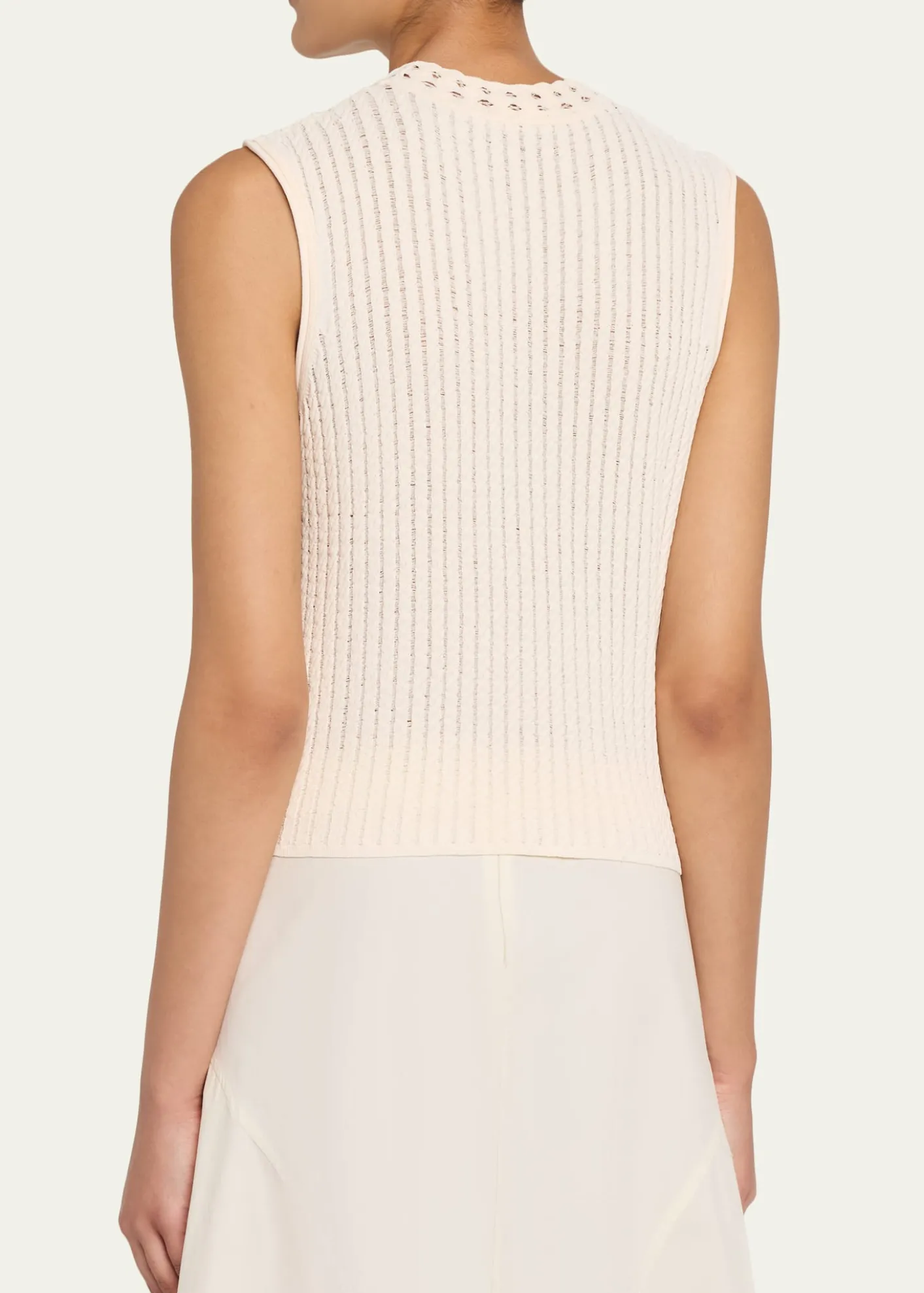 Jason Wu CollectionOpenwork Cable Knit Sleeveless Sweater