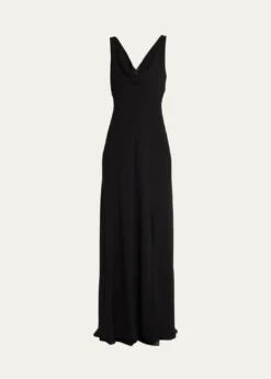 Jason Wu CollectionPlunging Cowl-Neck Sleeveless Crepe Gown