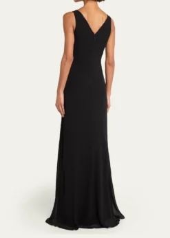 Jason Wu CollectionPlunging Cowl-Neck Sleeveless Crepe Gown