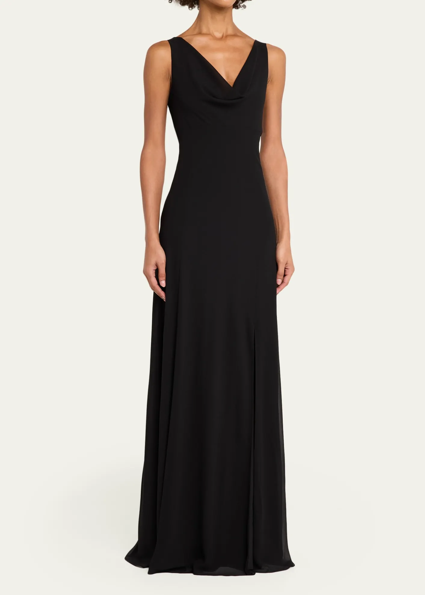 Jason Wu CollectionPlunging Cowl-Neck Sleeveless Crepe Gown
