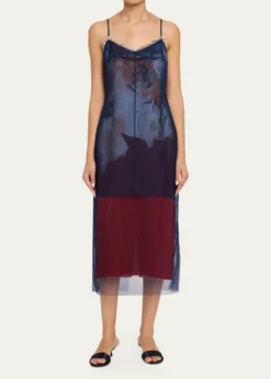 Jason Wu CollectionShadow Floral Layered Midi Dress