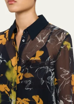 Jason Wu CollectionShadow Floral Crepe De Chine Button-Down Shirt