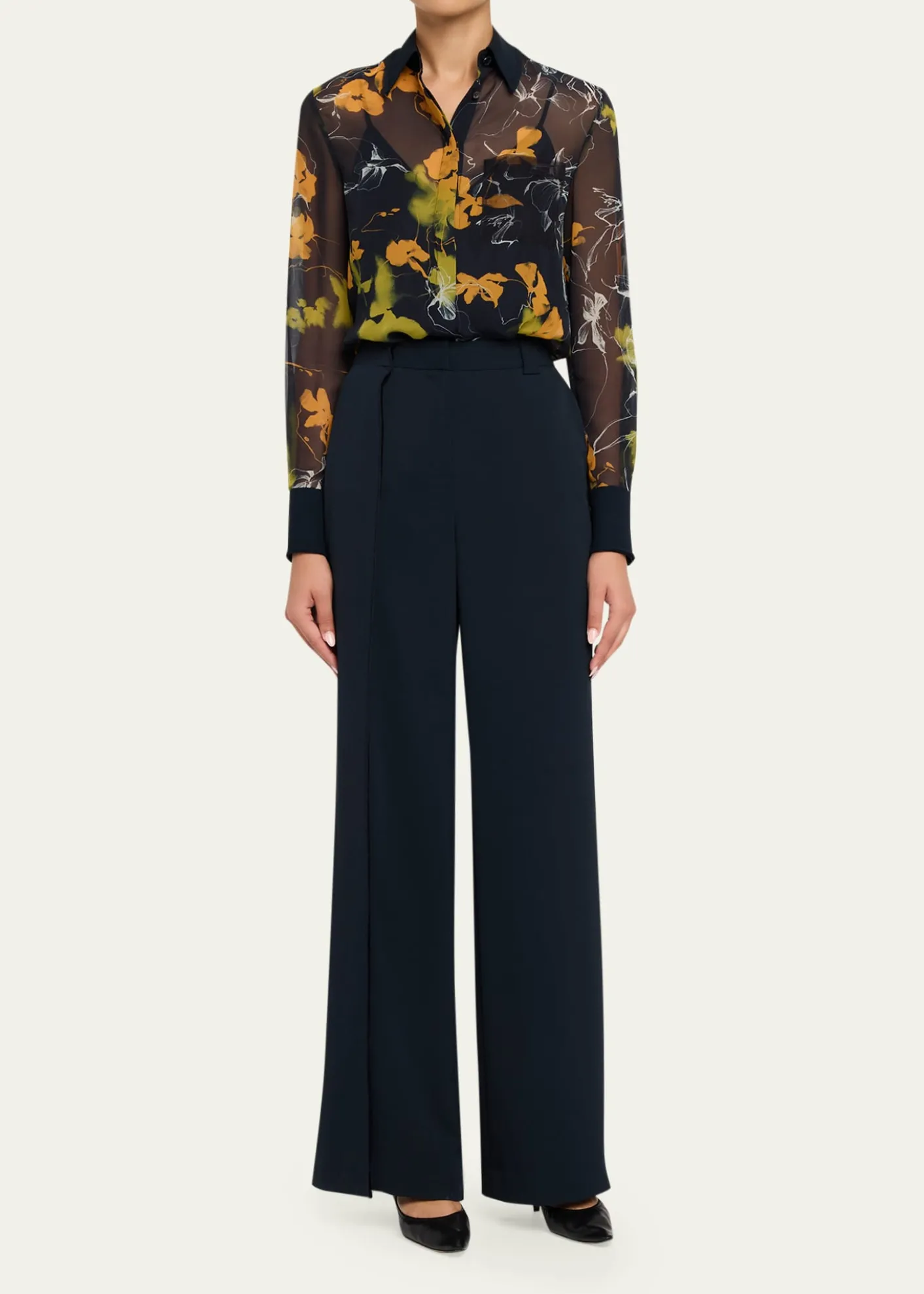 Jason Wu CollectionShadow Floral Crepe De Chine Button-Down Shirt