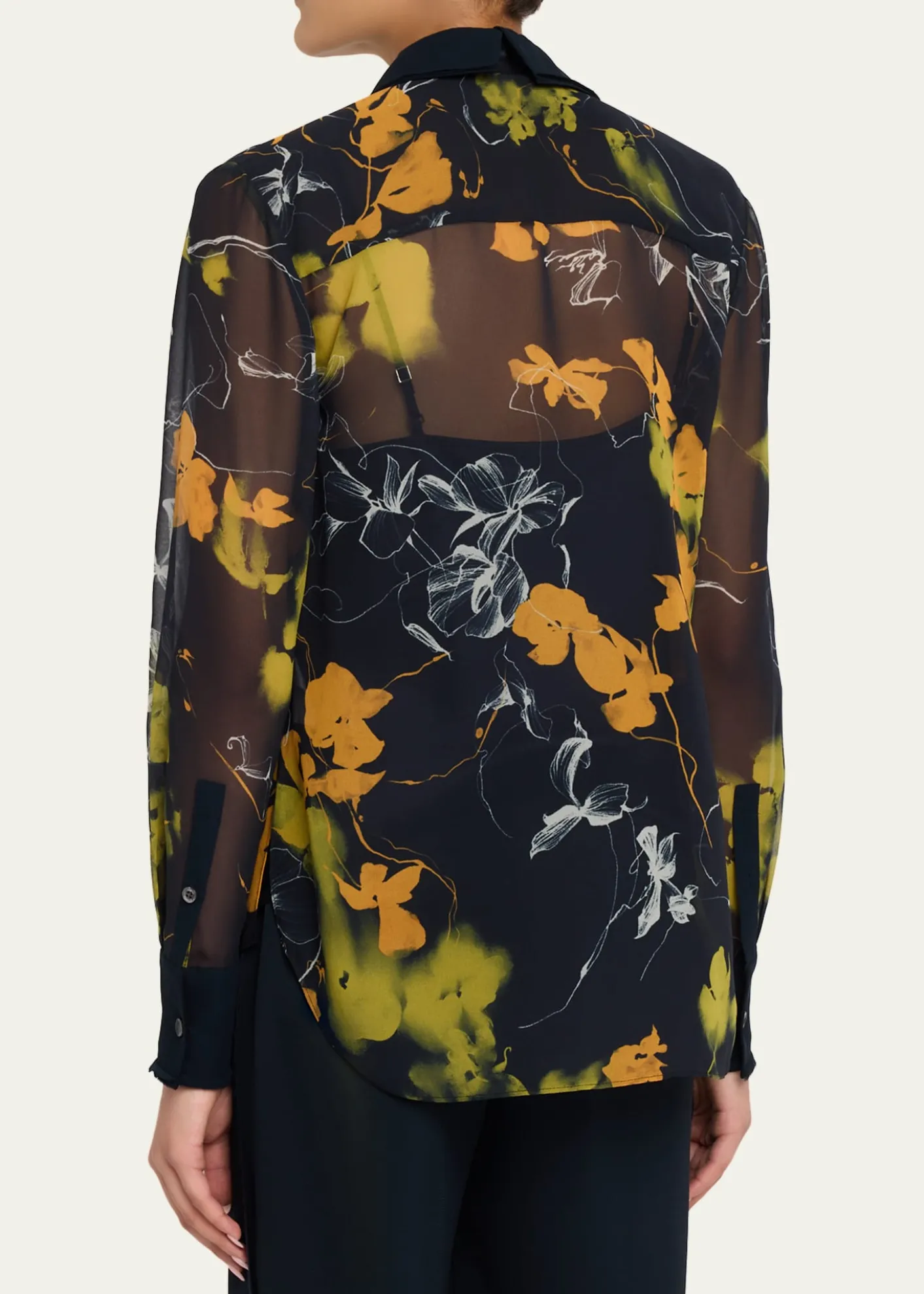 Jason Wu CollectionShadow Floral Crepe De Chine Button-Down Shirt