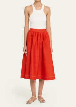 Jason Wu CollectionStretch Cotton Midi Skirt