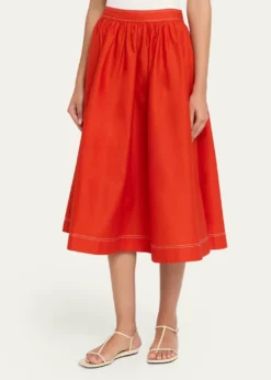 Jason Wu CollectionStretch Cotton Midi Skirt