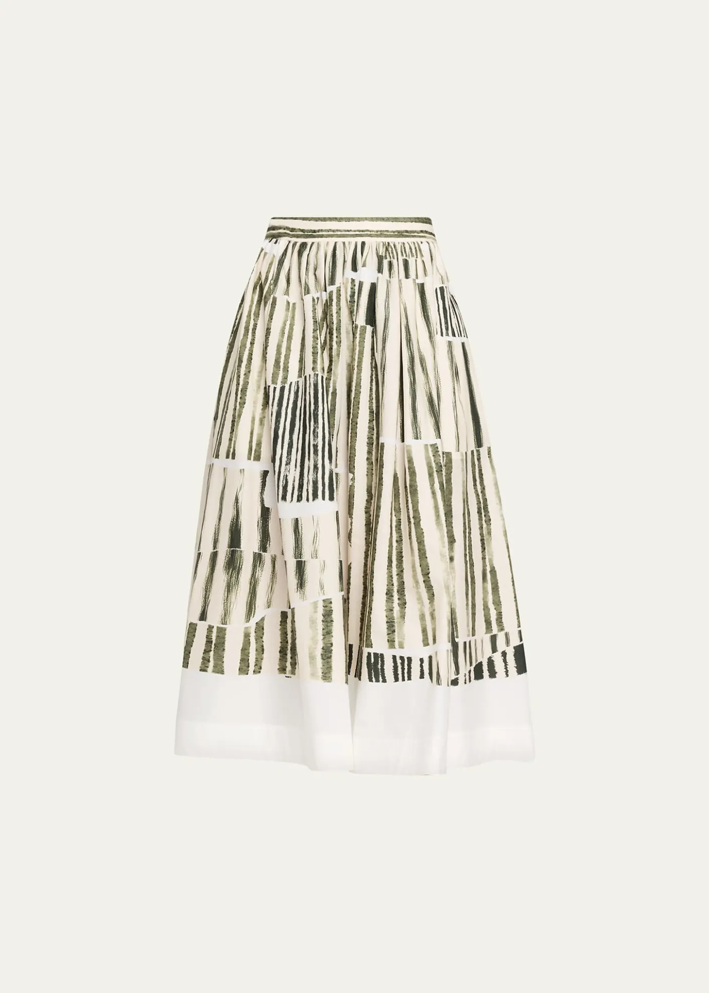 Jason Wu CollectionStripe Collage A-Line Midi Skirt