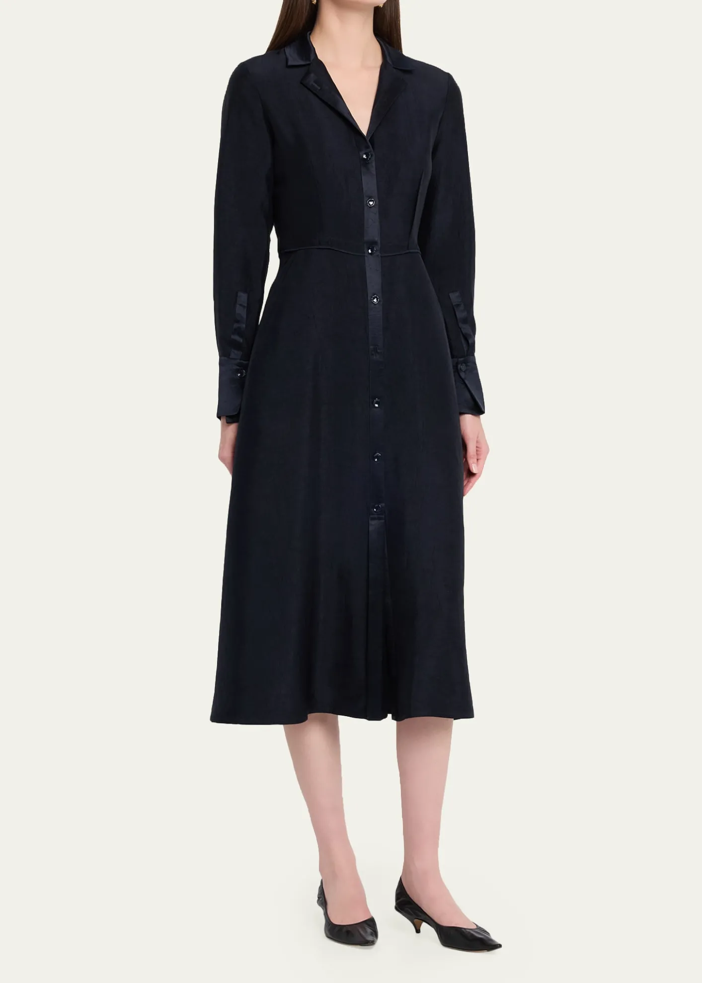 Jason Wu CollectionWashed Twill Layered Midi Shirtdress