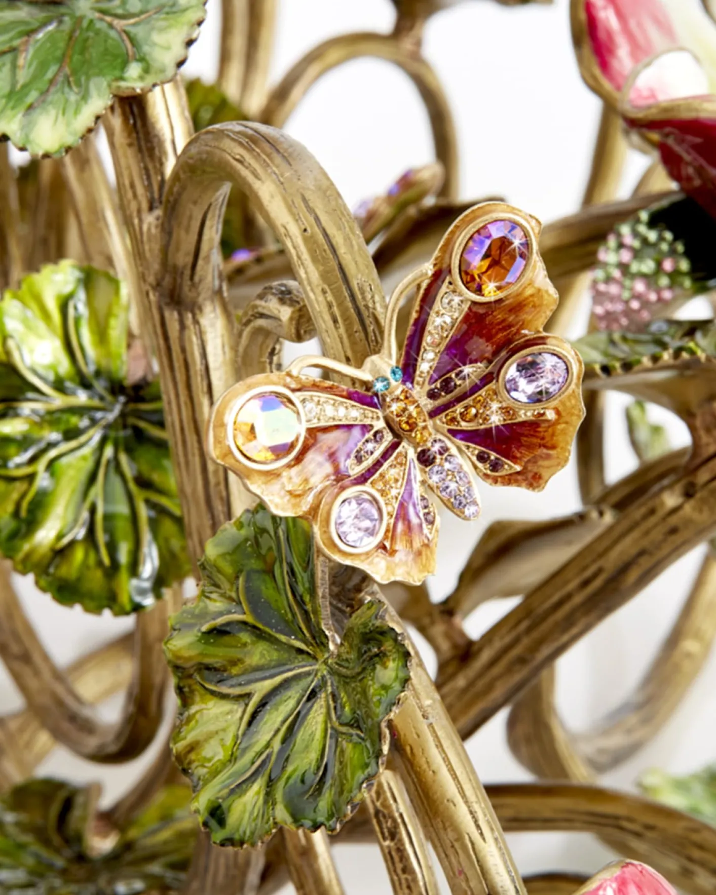 Jay StrongwaterFloral & Butterfly Candelabra