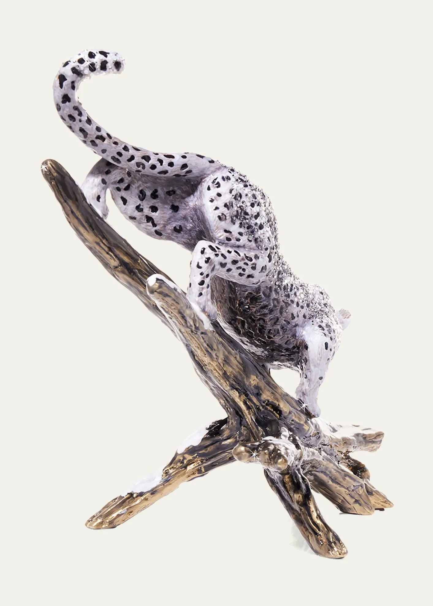 Jay StrongwaterSnow Leopard Descending Branch Tabletop Object
