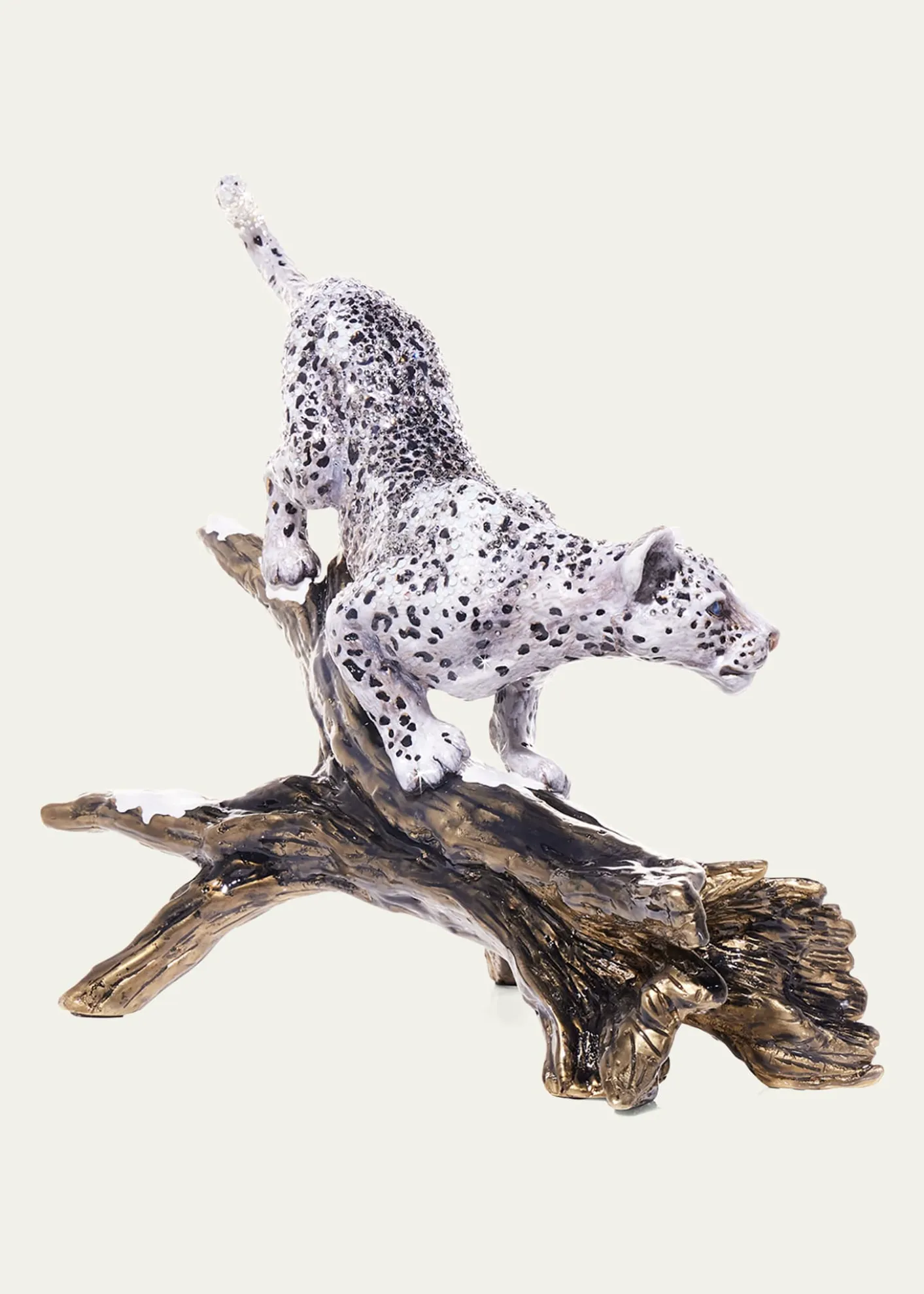 Jay StrongwaterSnow Leopard Descending Branch Tabletop Object