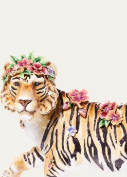 Jay StrongwaterTiger with Flower Crown Figure