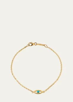 Jennifer MeyerMini Open Evil Eye Bracelet with Turquoise
