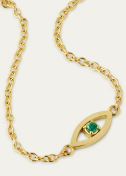 Jennifer MeyerMini Open Evil Eye Bracelet with Emerald