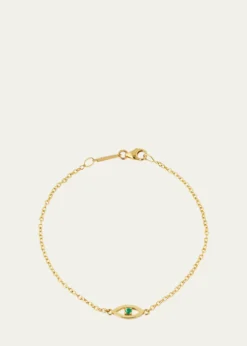 Jennifer MeyerMini Open Evil Eye Bracelet with Emerald