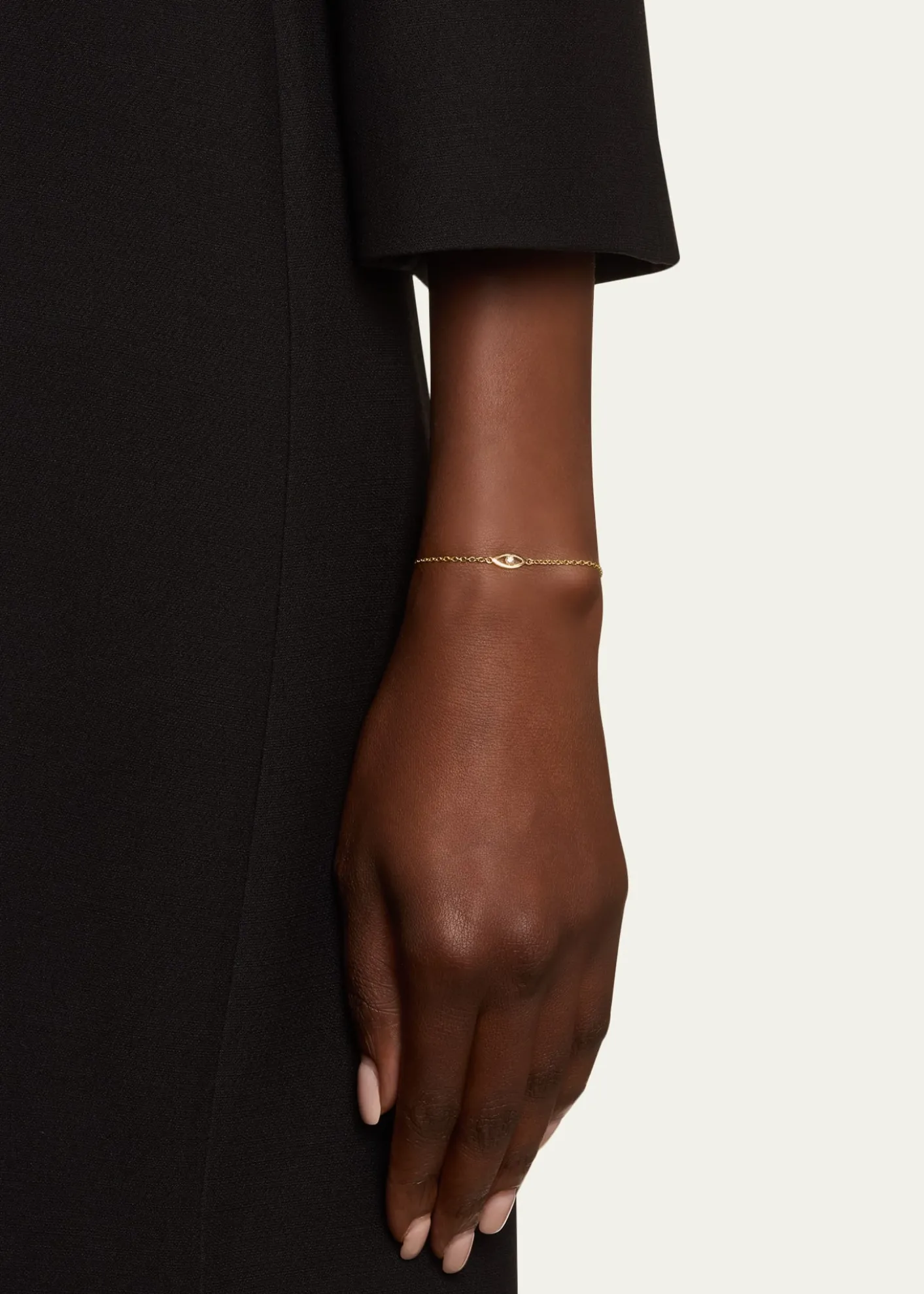 Jennifer MeyerMini Open Evil Eye Bracelet with Diamond