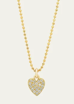Jennifer Meyer18k Gold Diamond Heart Pendant Necklace on 14k Chain