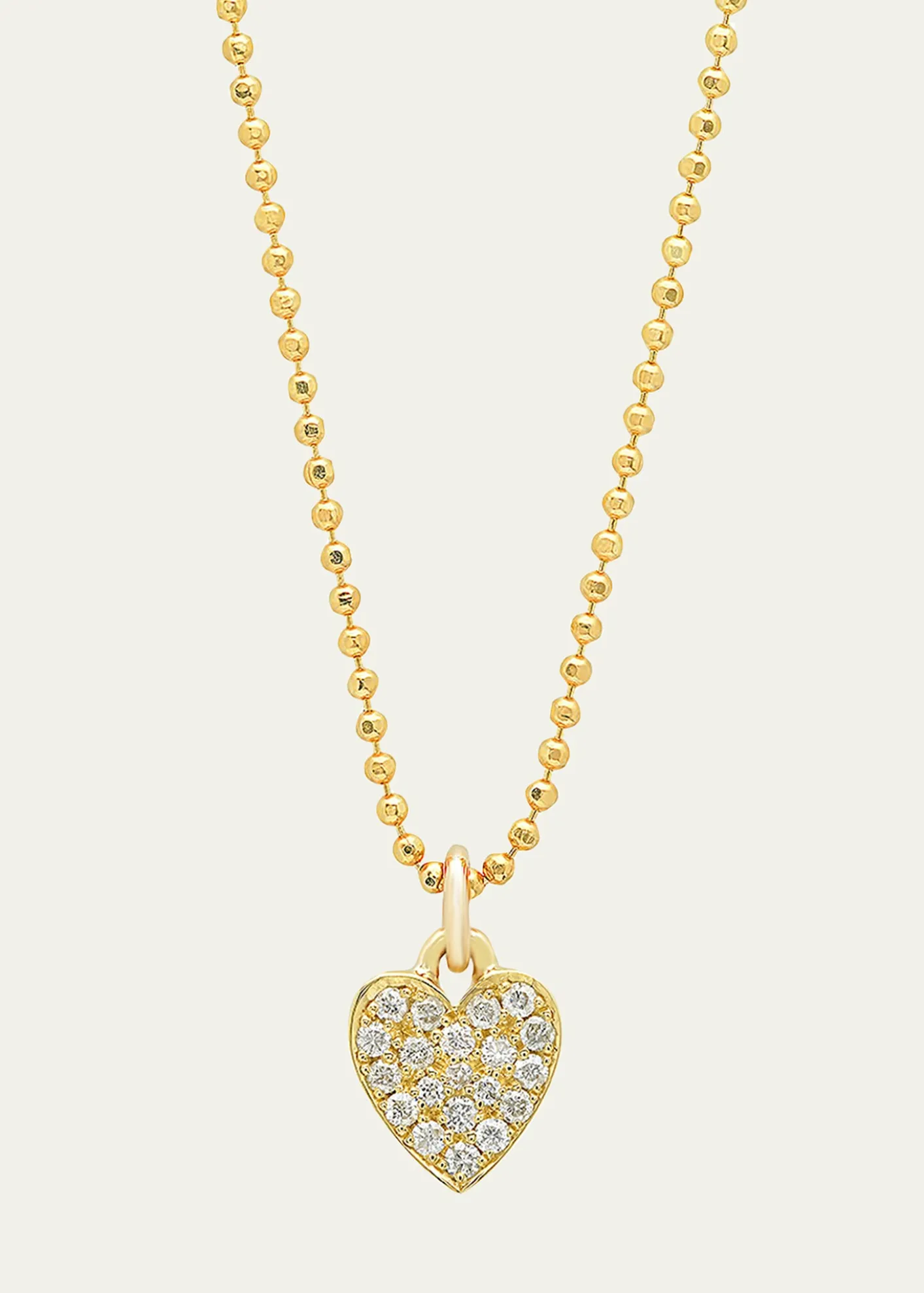 Jennifer Meyer18k Gold Diamond Heart Pendant Necklace on 14k Chain
