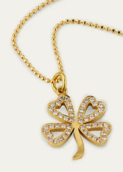 Jennifer Meyer18K Large Diamond Open Clover Pendant Necklace