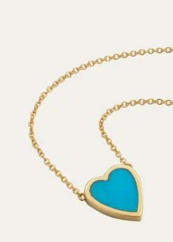 Jennifer Meyer18k Mini Inlay Heart Necklace