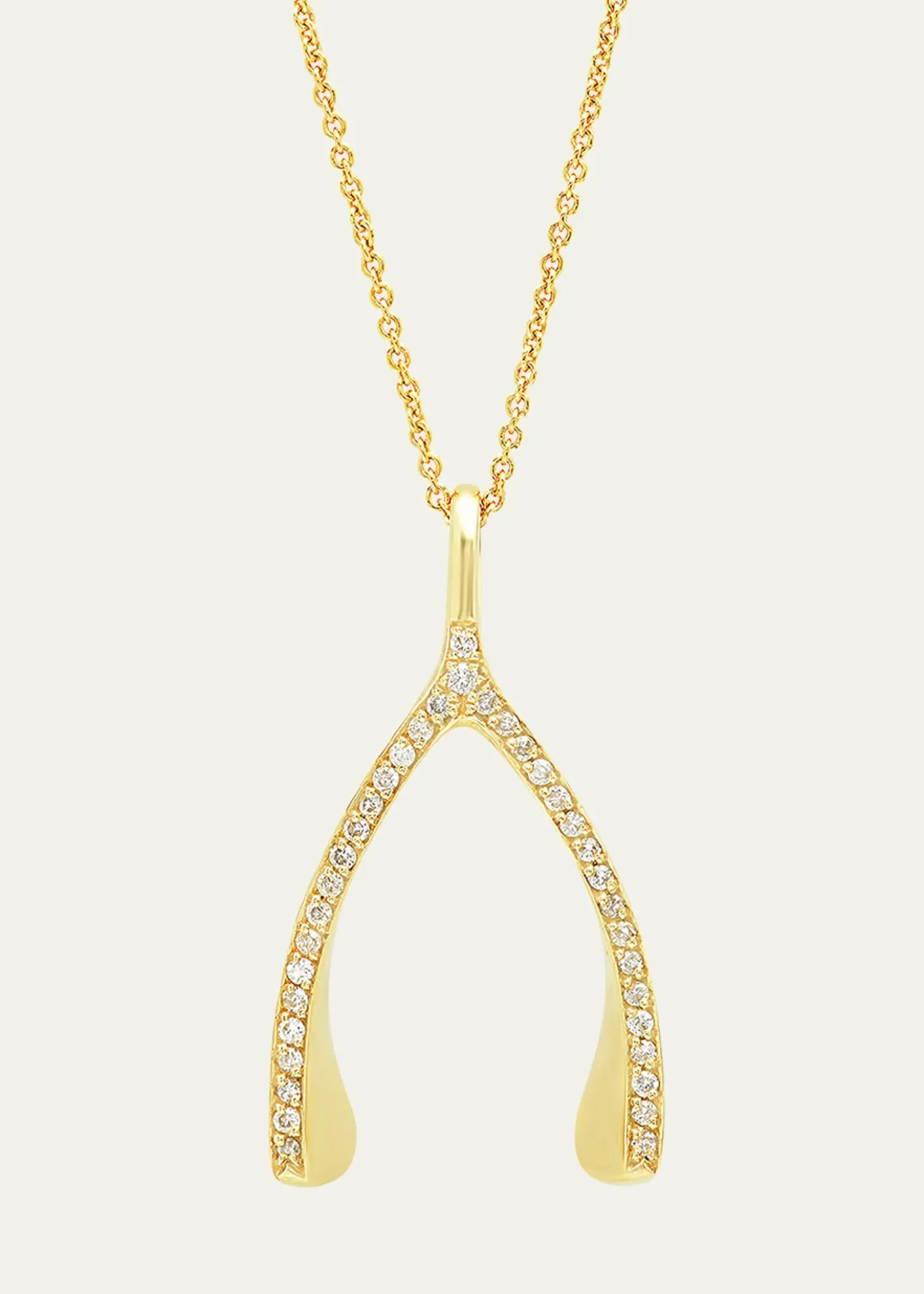 Jennifer Meyer18k Yellow Gold Diamond Wishbone Necklace