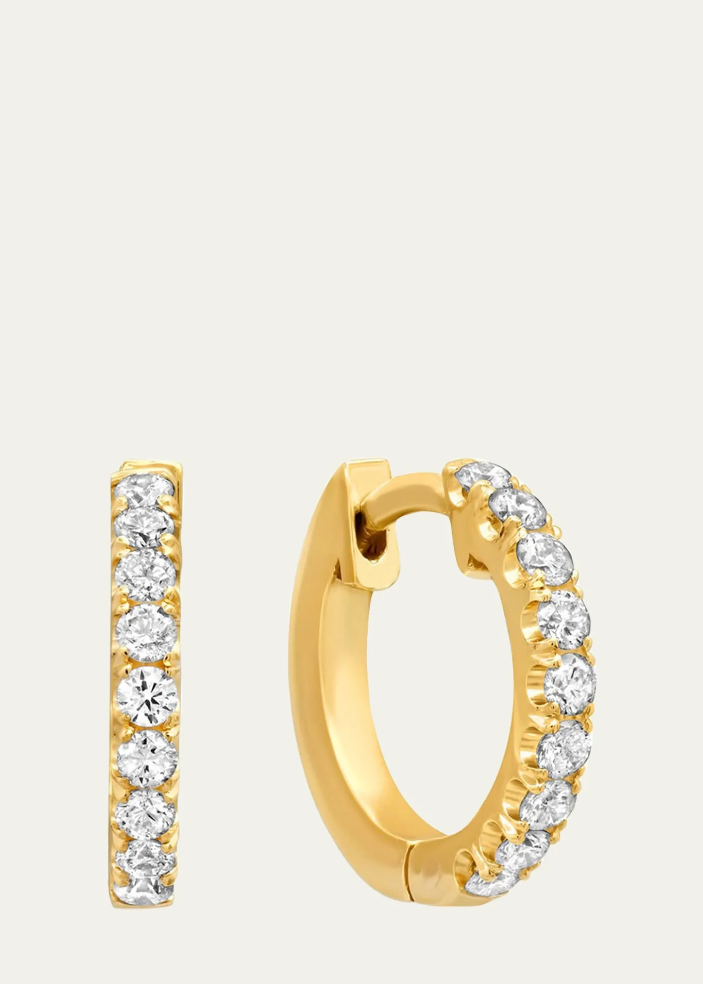 Jennifer Meyer18k Yellow Gold Small Diamond Huggie Earrings
