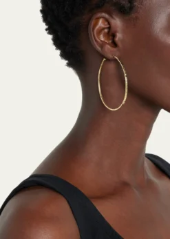 Jennifer MeyerMedium Hammered Bangle Hoop Earrings