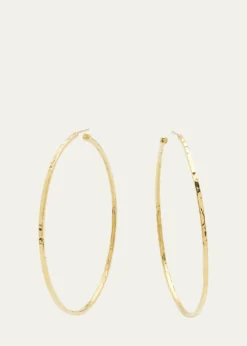 Jennifer MeyerMedium Hammered Bangle Hoop Earrings